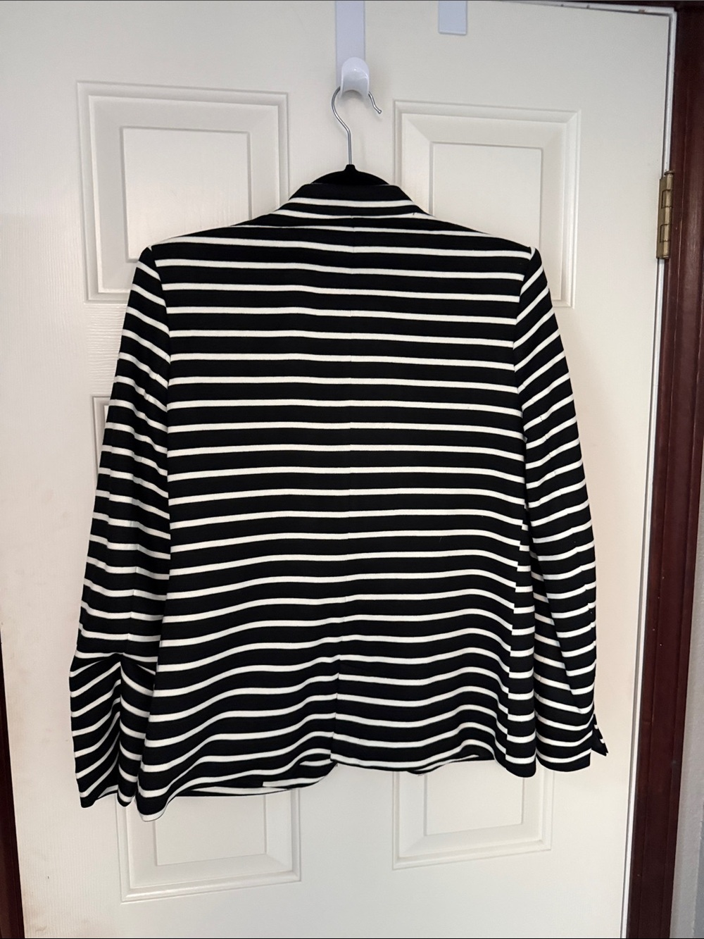 NWT GIBSONLOOK INVERTED NOTCH COLLAR BLACK CREAM KNIT BLEND LINED BLAZER SMALL - Picture 8 of 11